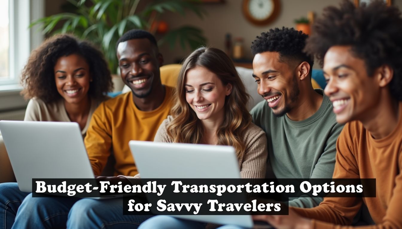 People planning budget-friendly travel options in cozy living room. People planning budget-friendly travel options in cozy living room.